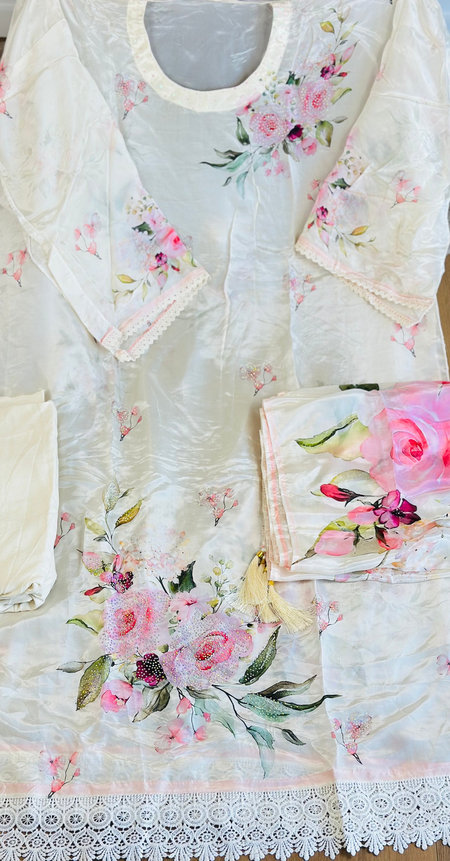 Unstitched white suit, Code: U50