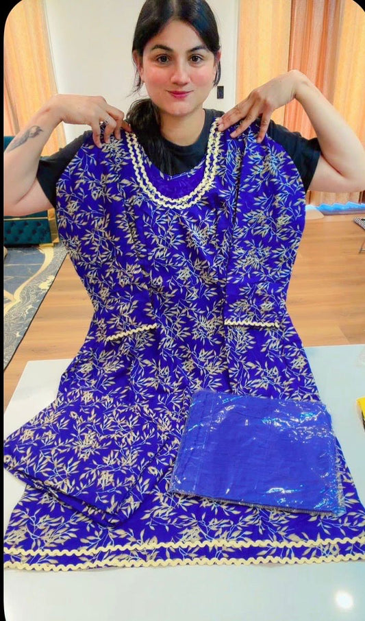Cotton suit - ( Colour: Royal Blue ) Code - 956