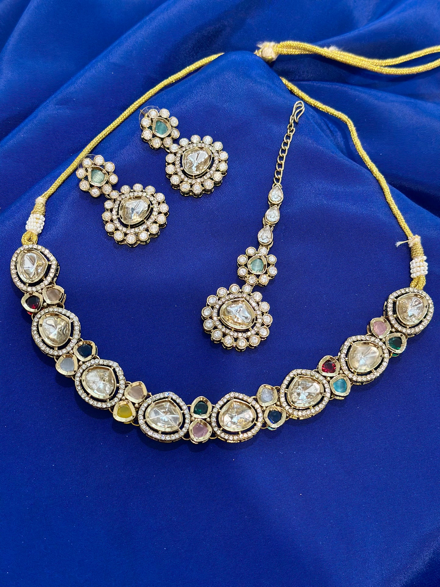 Necklace set with earrings , Colour: Multi, (Code: X21)