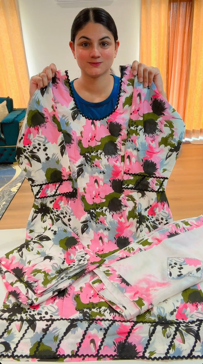 Cotton Printed Boutique Stitched Suit, Code: 216