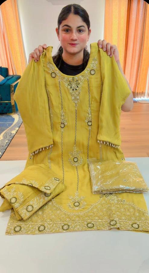 Party wear suit - ( Colour: Neon ) Code: 955