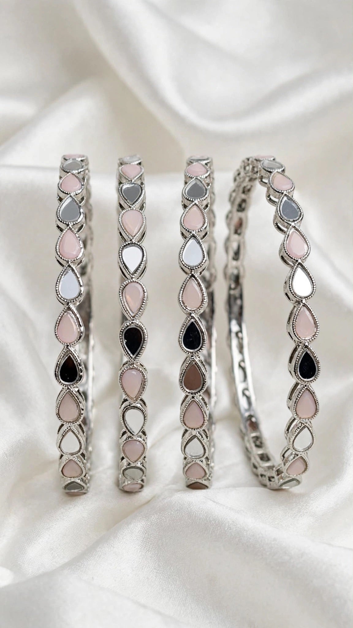 Silver kade bangles - Size 2.8