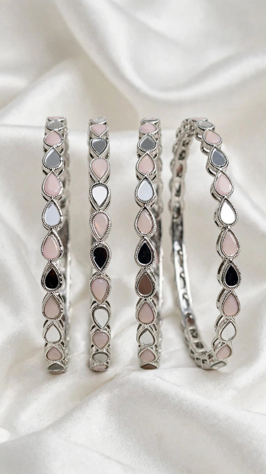 Silver kade bangles - Size 2.8