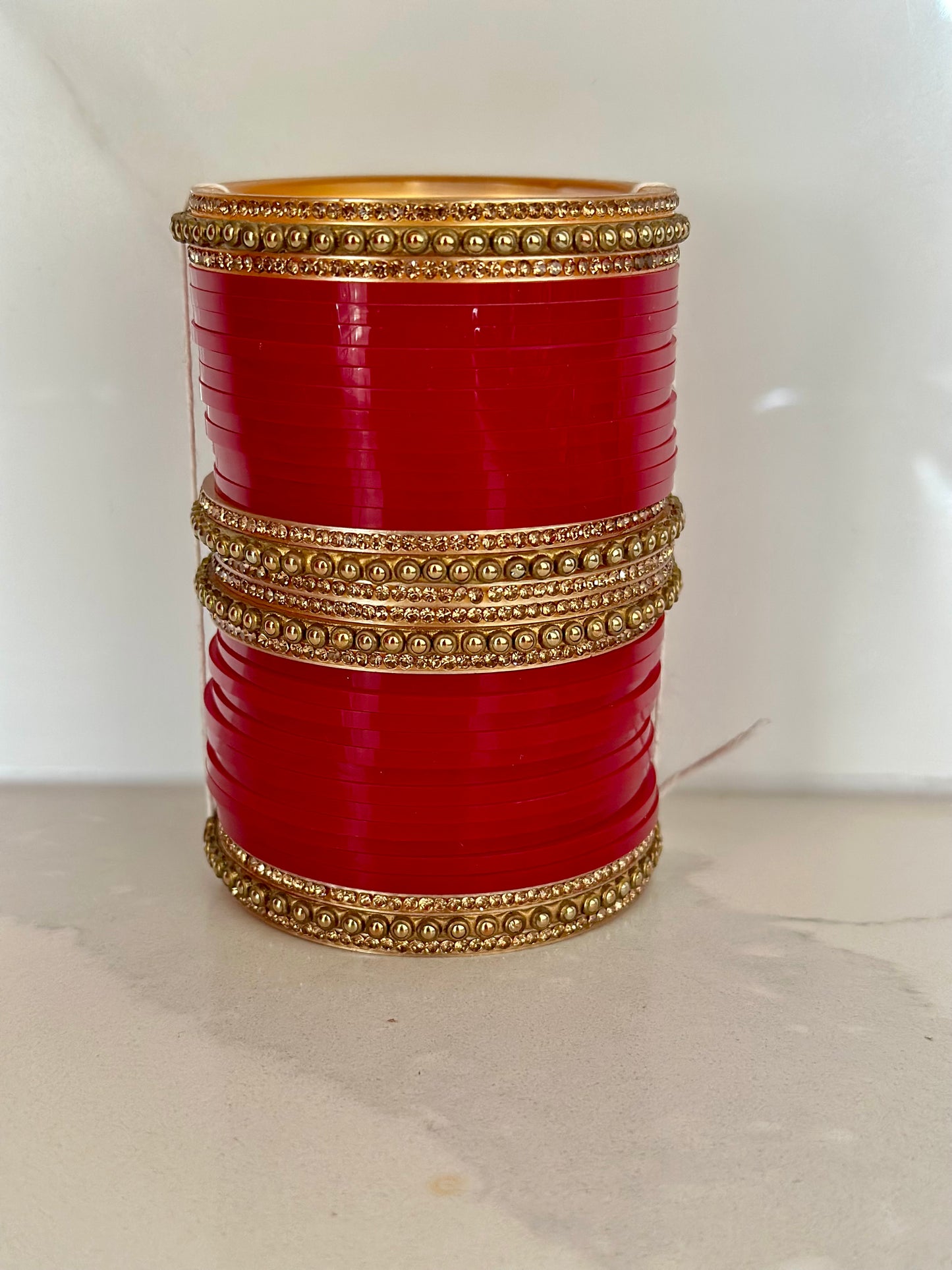 Maroon redish chooda set, ( Code: 4 )