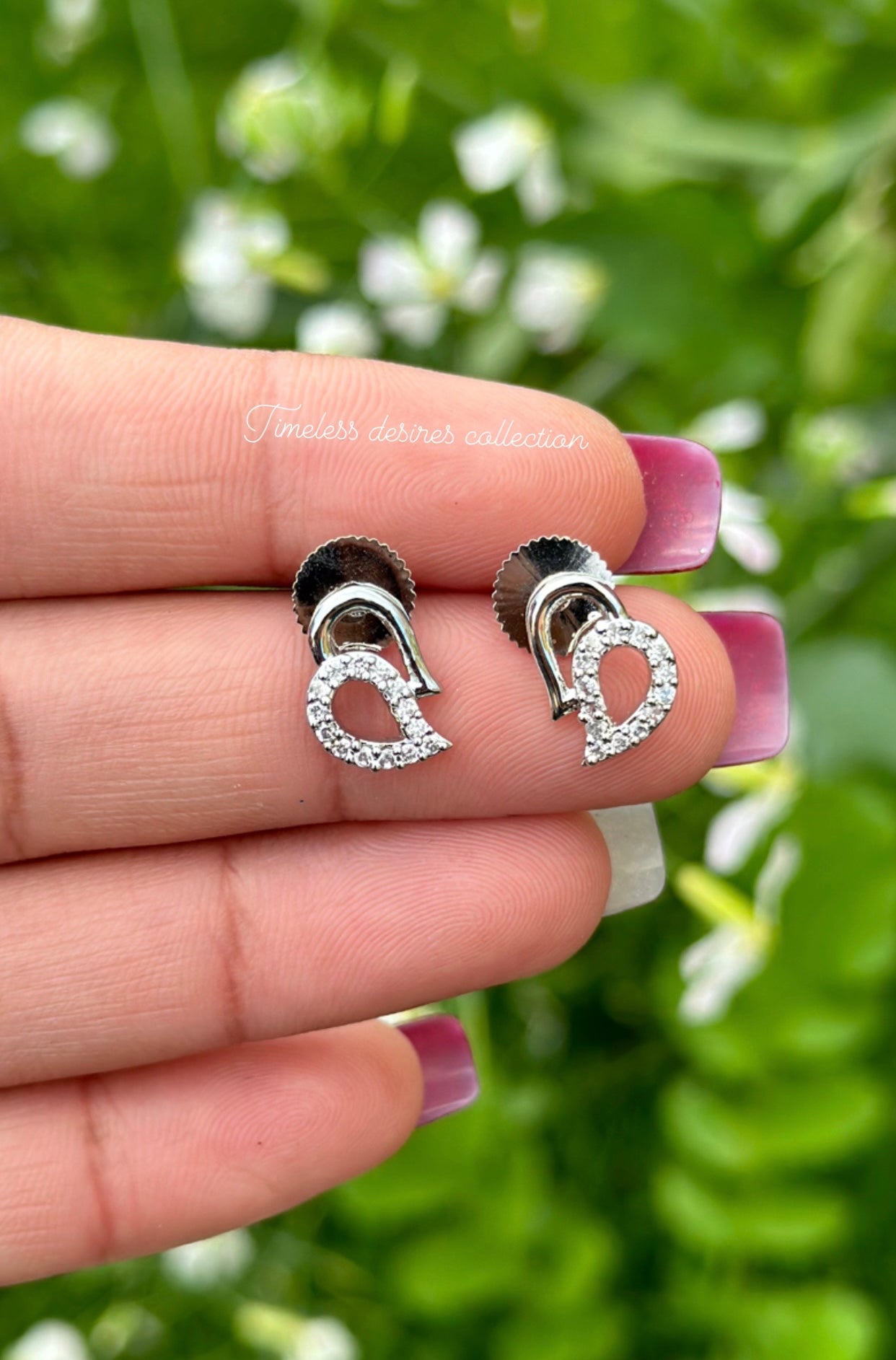 Silver American diamond necklace set