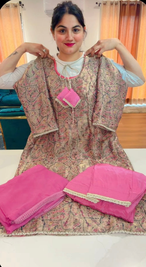 Zakira silk party-wear suit, Code: 002