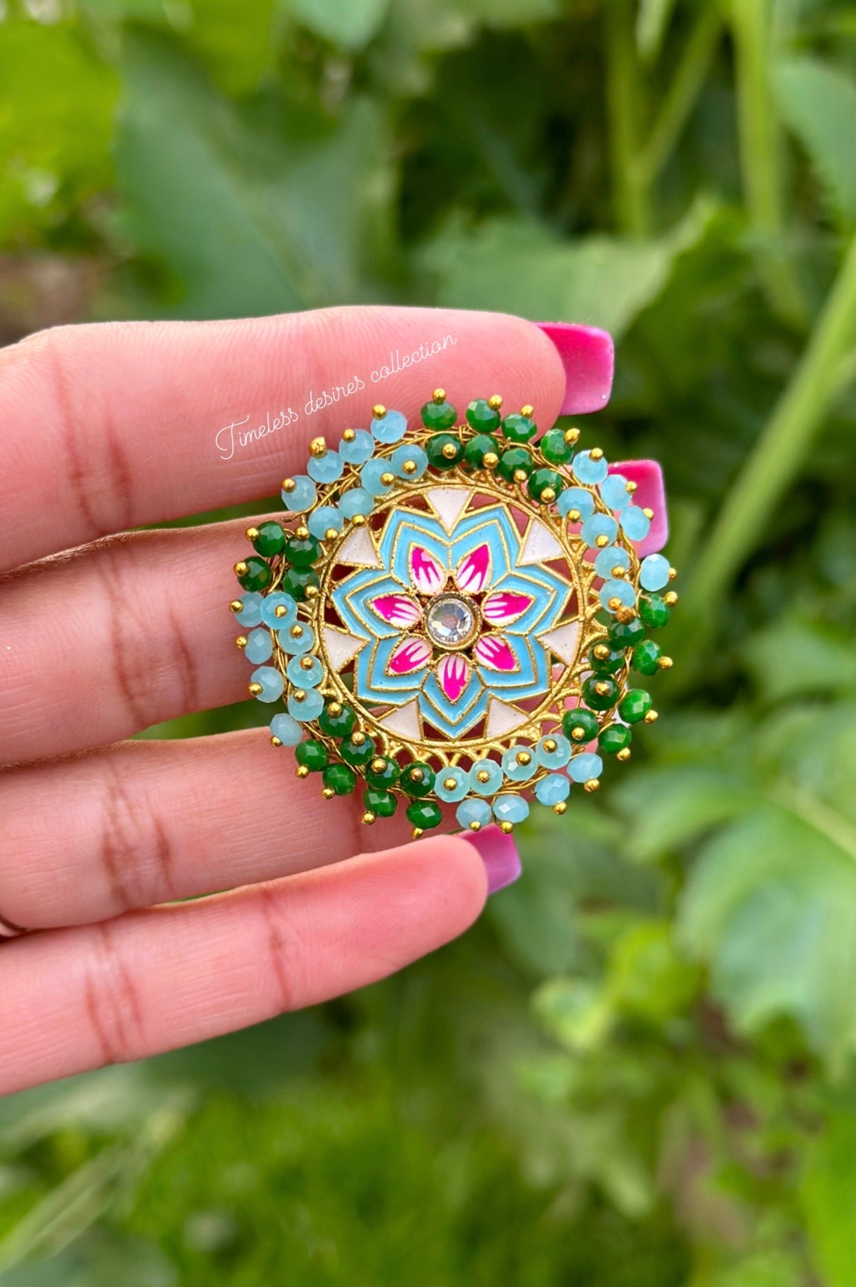 Meenakari studs in gold plating