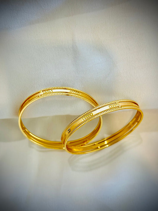 Gold Look Bangles set of 2 - ( Code: 45 )