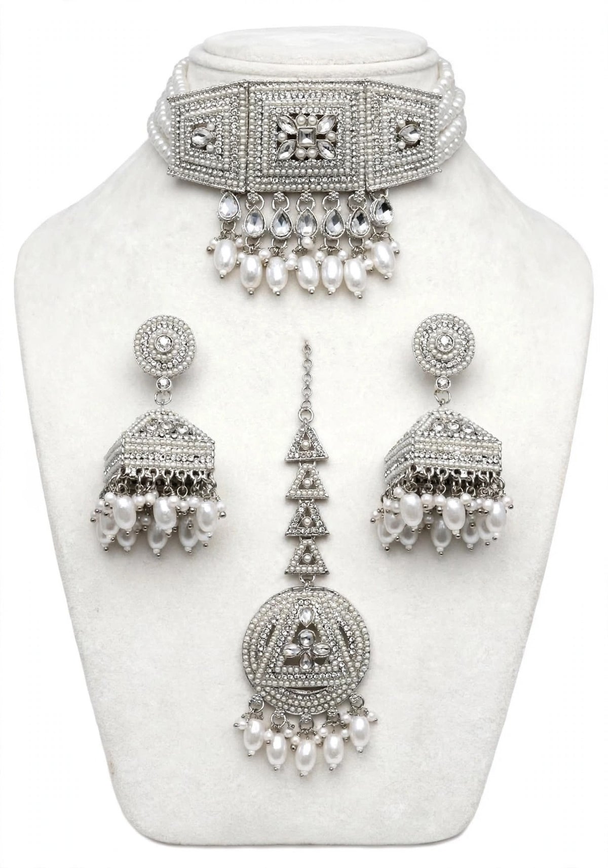 Silver necklace set with earrings, Code: E18