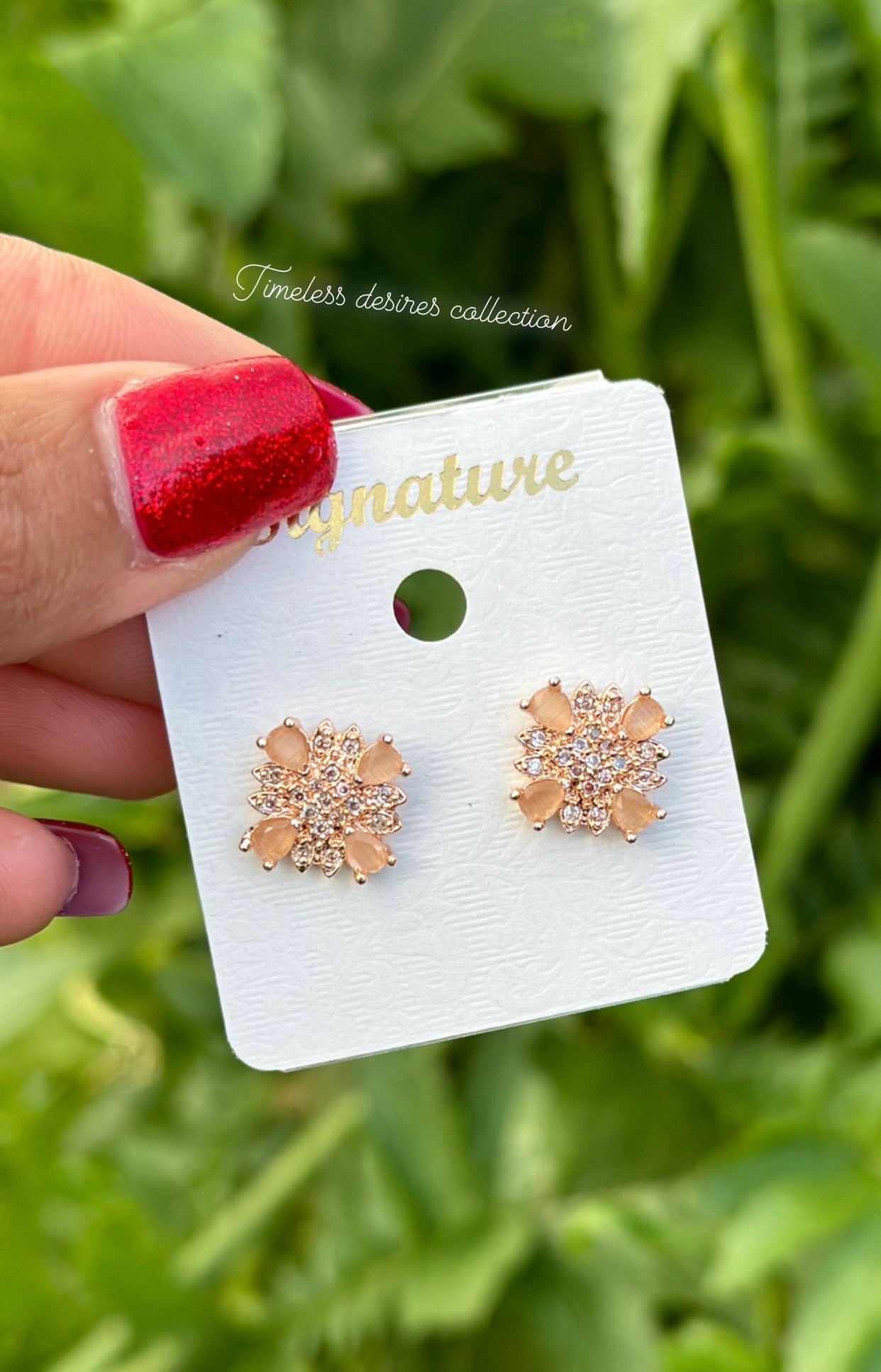Yellow earrings in American diamond