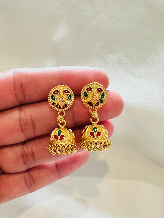 Gold Look Earrings, ( Code: 43 )