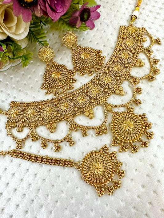 Antique Gold Jhalar set