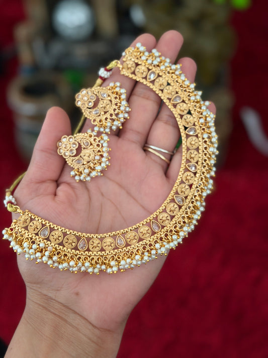 Antique gold necklace set - X23
