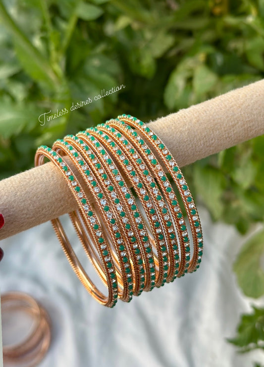 Green kangan bangles set