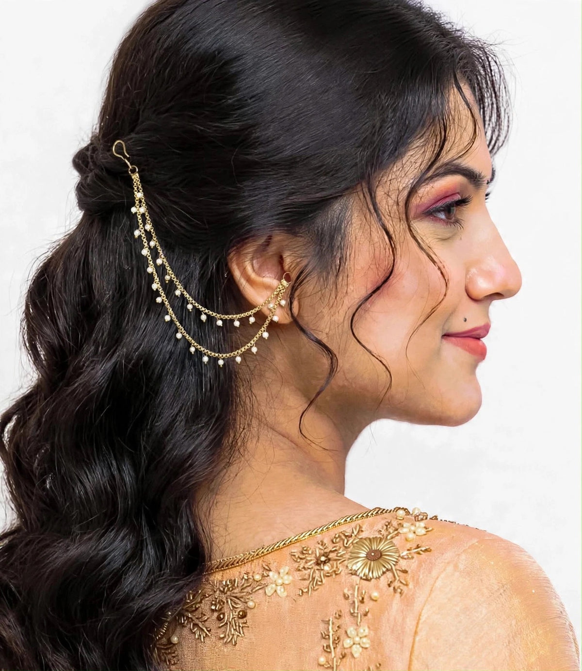 Pearl Sharara Chains to Add with any earrings - Code P2