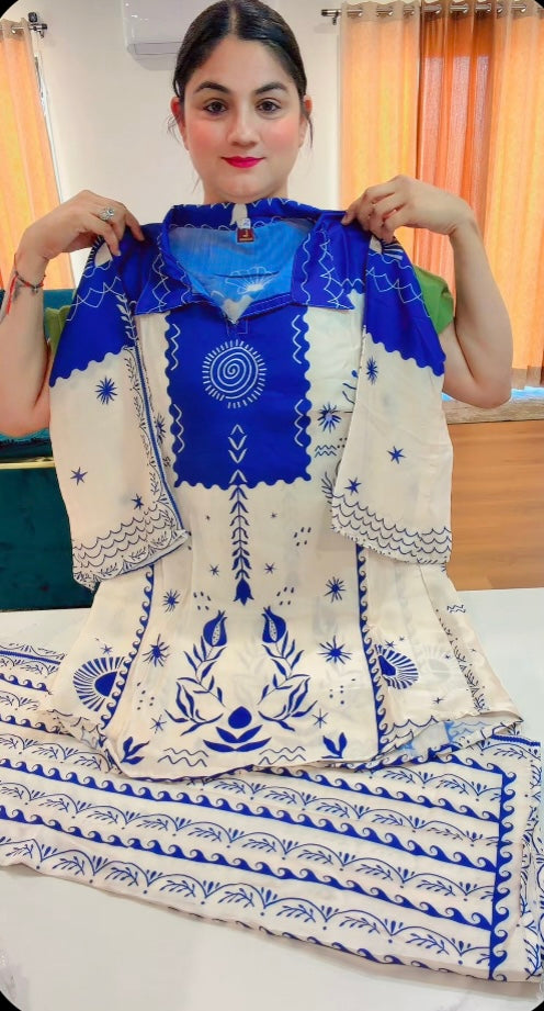Semi Turkish silk Co-Ord set - Code: R5