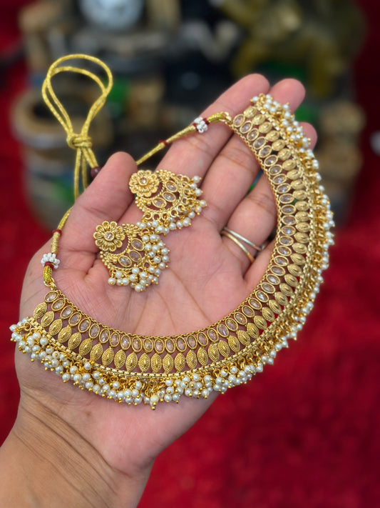 Antique gold necklace set - X26