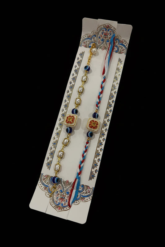 Couple rakhi set in evil eye