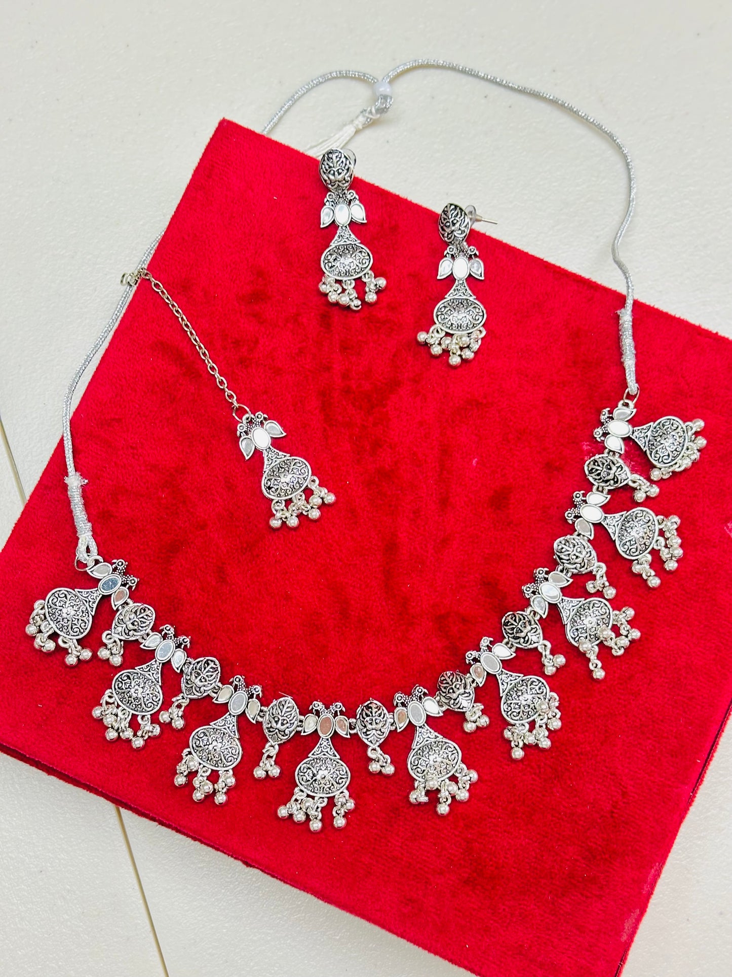 Oxidised Necklace set with earrings