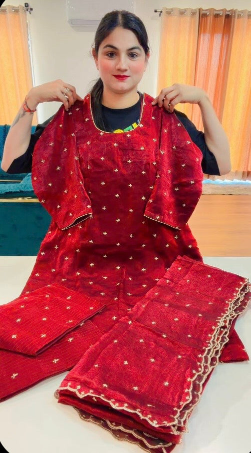 Maroon farshi salwar suit