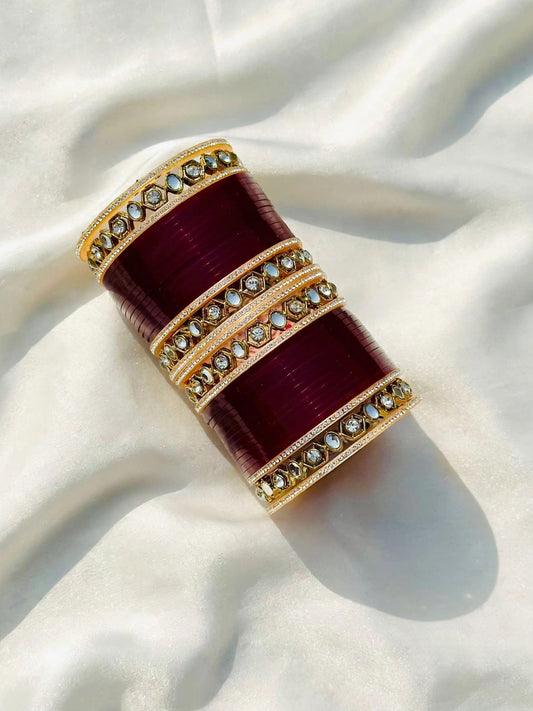Chooda set - Colour : Maroon ( Code: 034 )