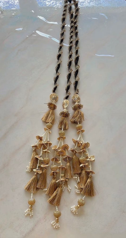 Heavy gota paranda in black colour, ( Code: P20 )