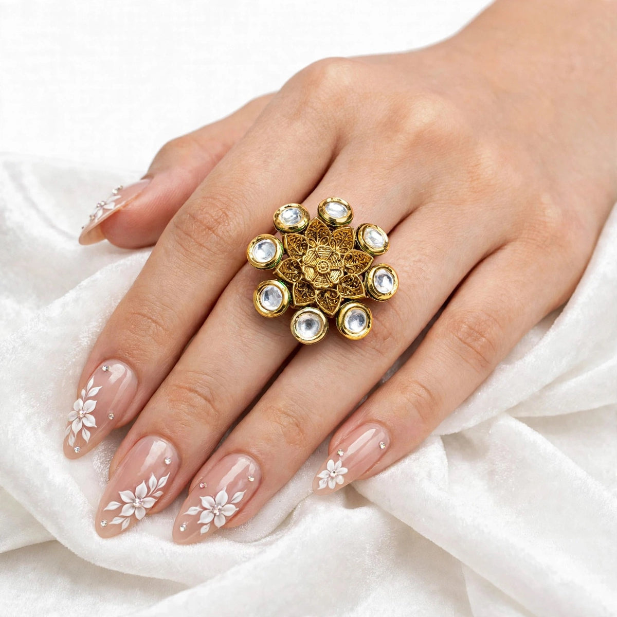 American diamond Ring in adjustable size
