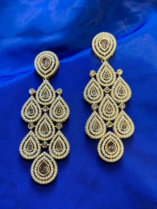 Polki earrings, Colour: Golden, (Code: X5)