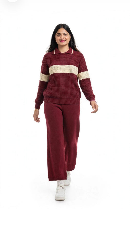 Maroon Woolen track suit - premium quality ( free size from 36-42 size )