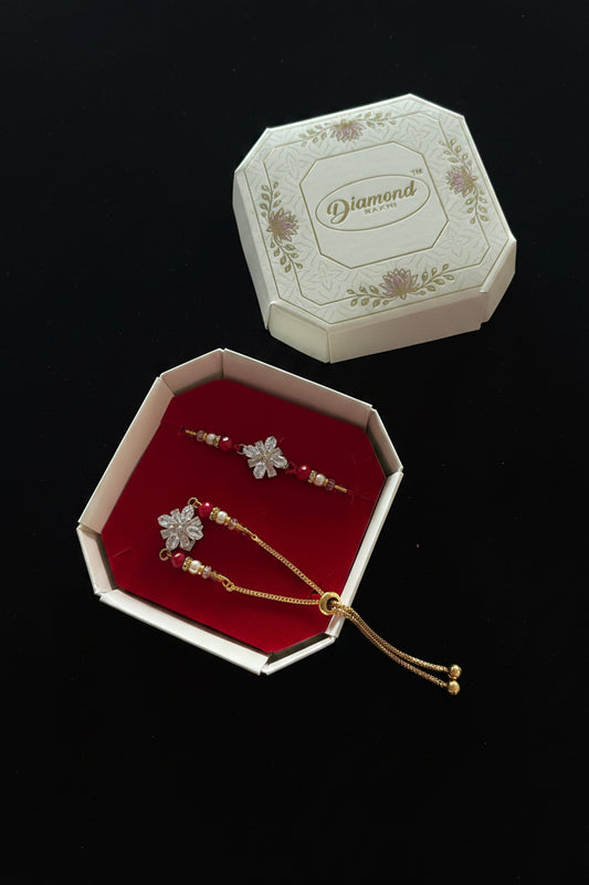 Couple Rakhi set in American diamond