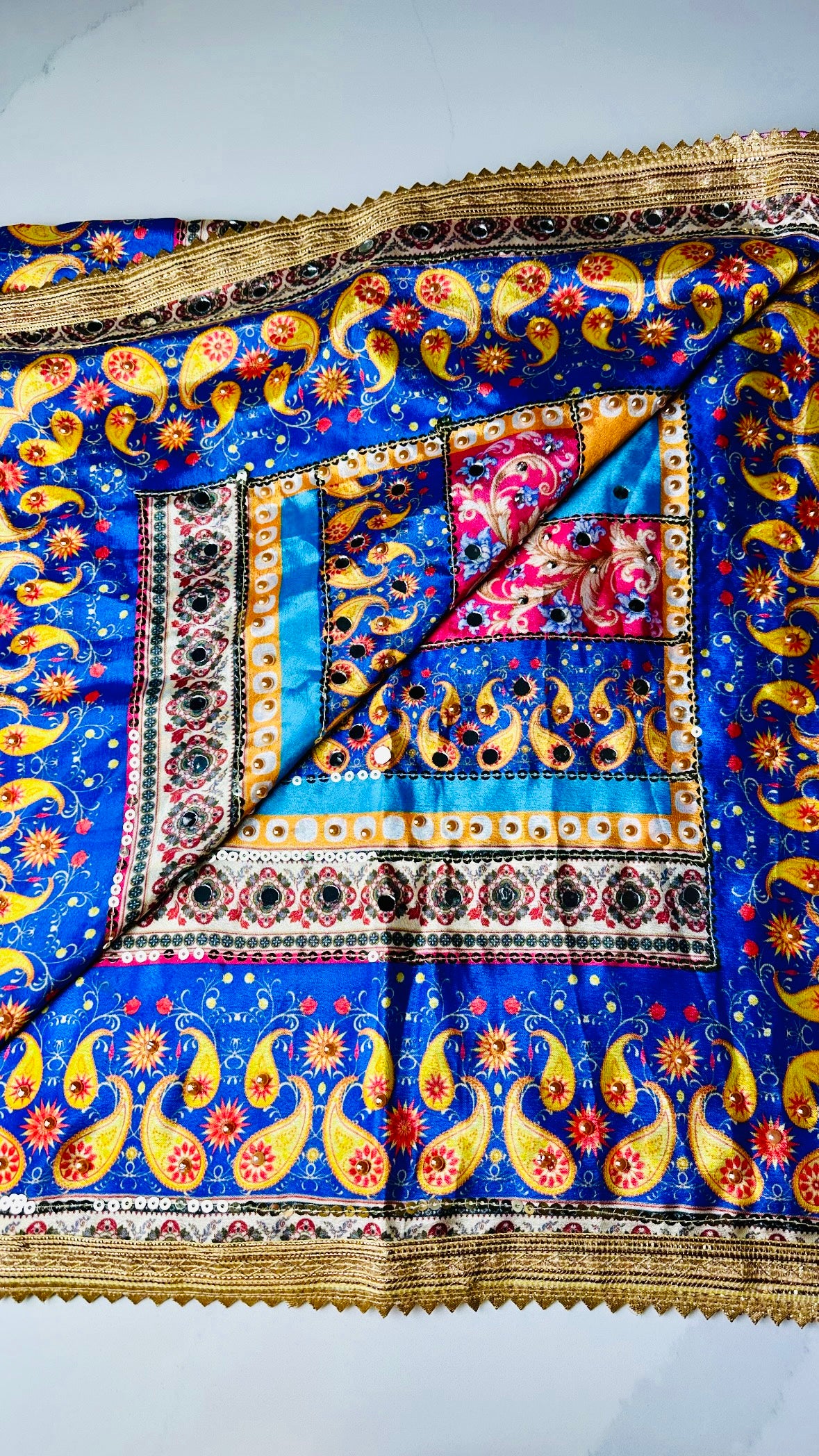 Pure Silk Pakistani Dupatta with handwork