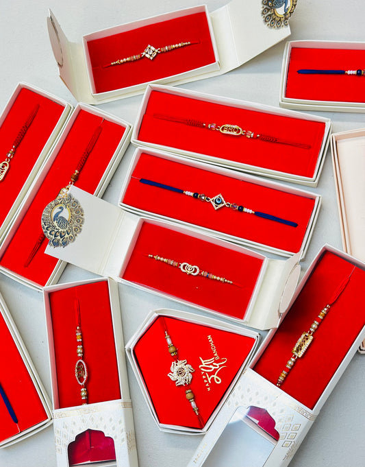 American Diamond Fency Rakhi / Rakhdi Boxes - Assorted designs as per availability  ( India to India only )
