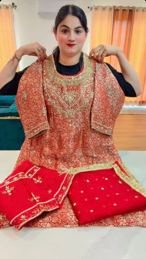 Handwork party-wear suit on Kheen Khab - Code 920