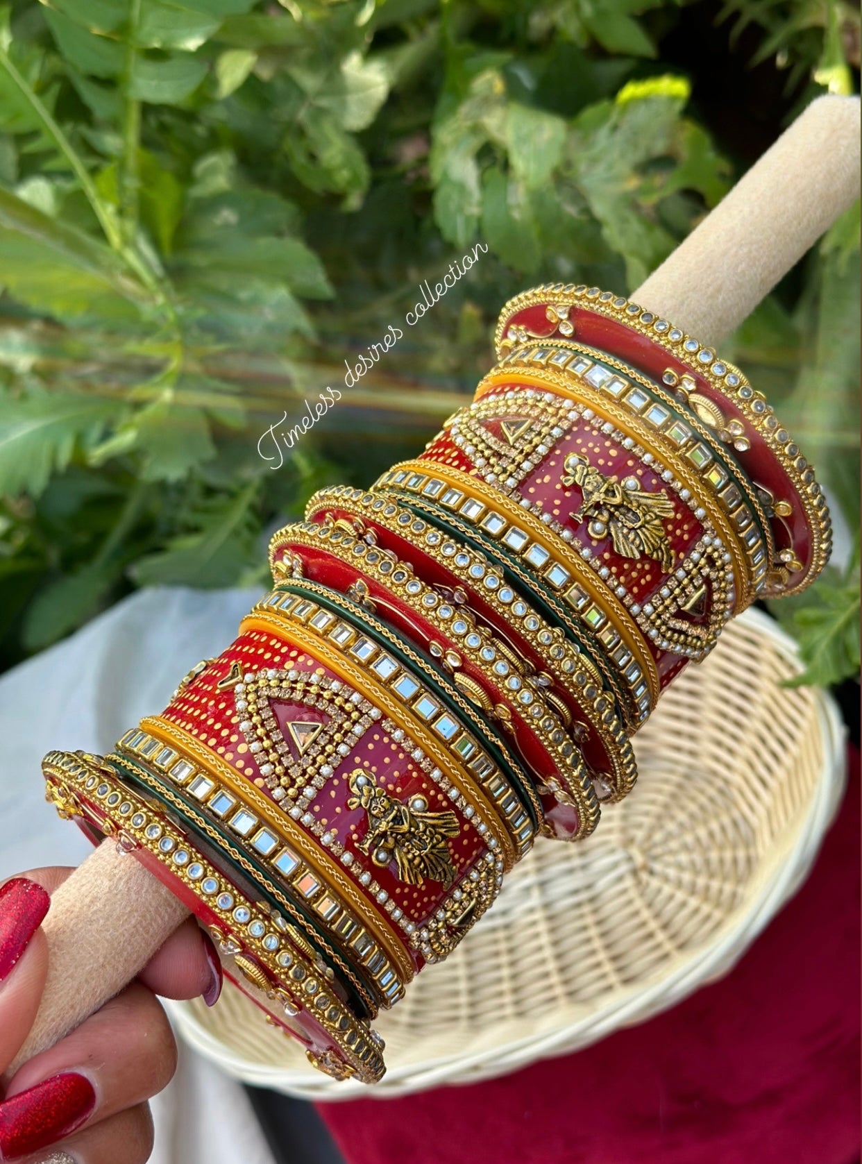 Rajwadi temple look Chooda Bangles ( set of both hands )