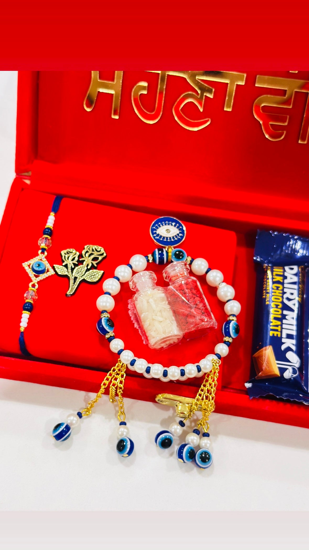 Veera Bhabi Evil Eye Rakhi / Rakhdi Hamper Box In Premium quality ( Assorted Designs )