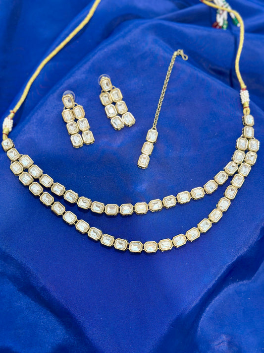 Necklace set with earrings , Colour: Golden, (Code: X23)