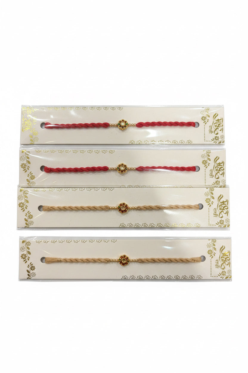 Assorted Sleek Meenakari Rakhi pack -  Code : 388