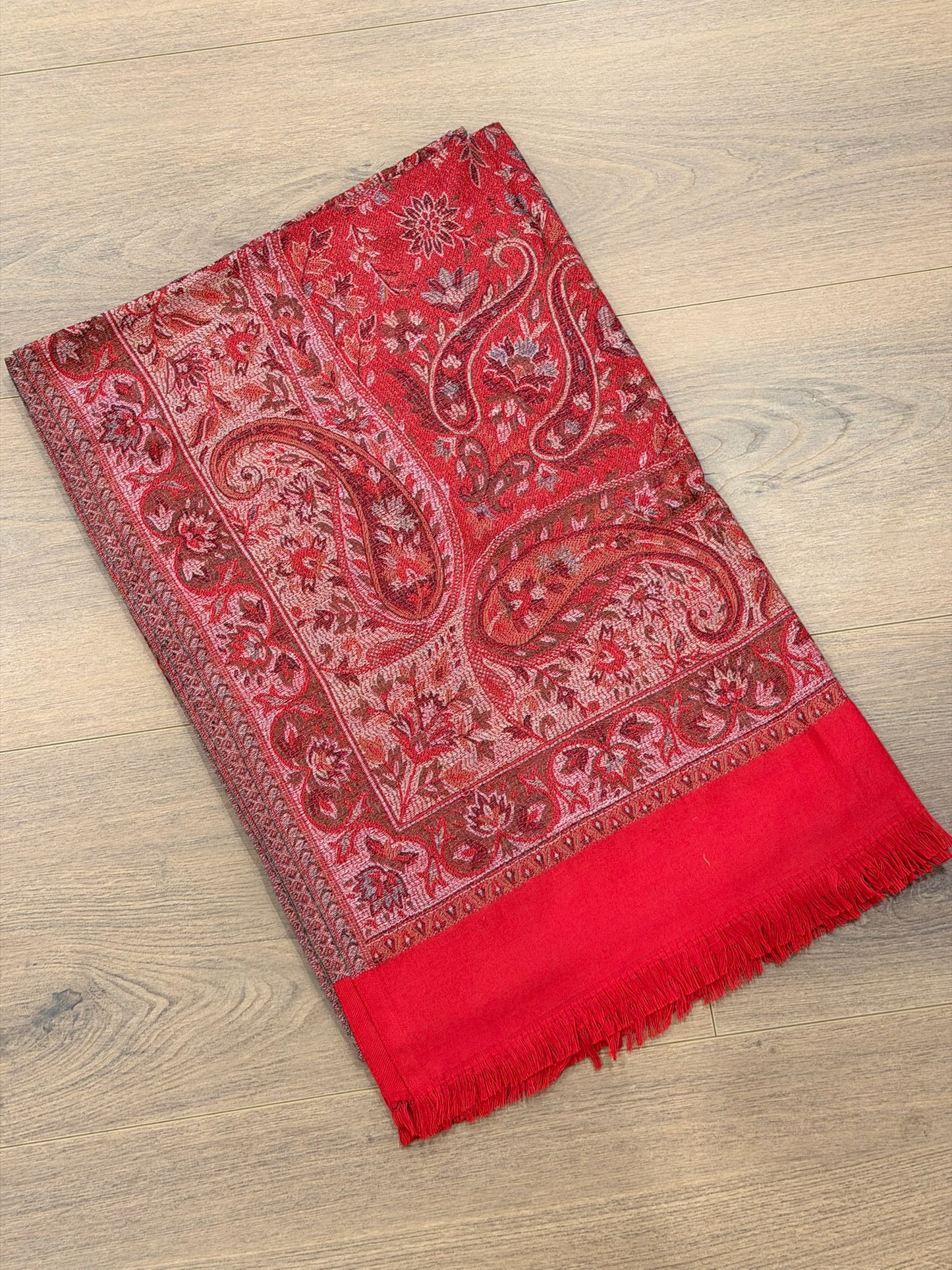 Red Double sided pashmina shawl : Code Y28