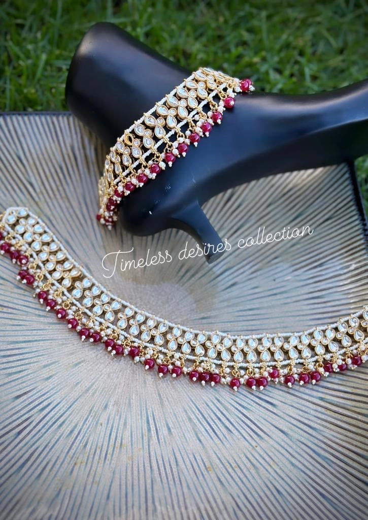 Statement Jhanjra / Anklets in Kundan (TD-32)