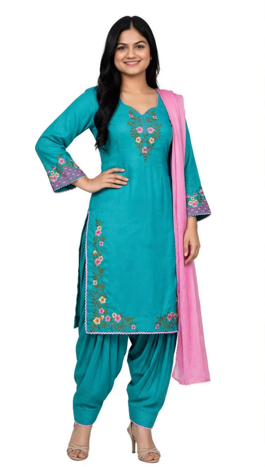 Casual wear boutique stitched suit in premium quality in pashmina fabric
