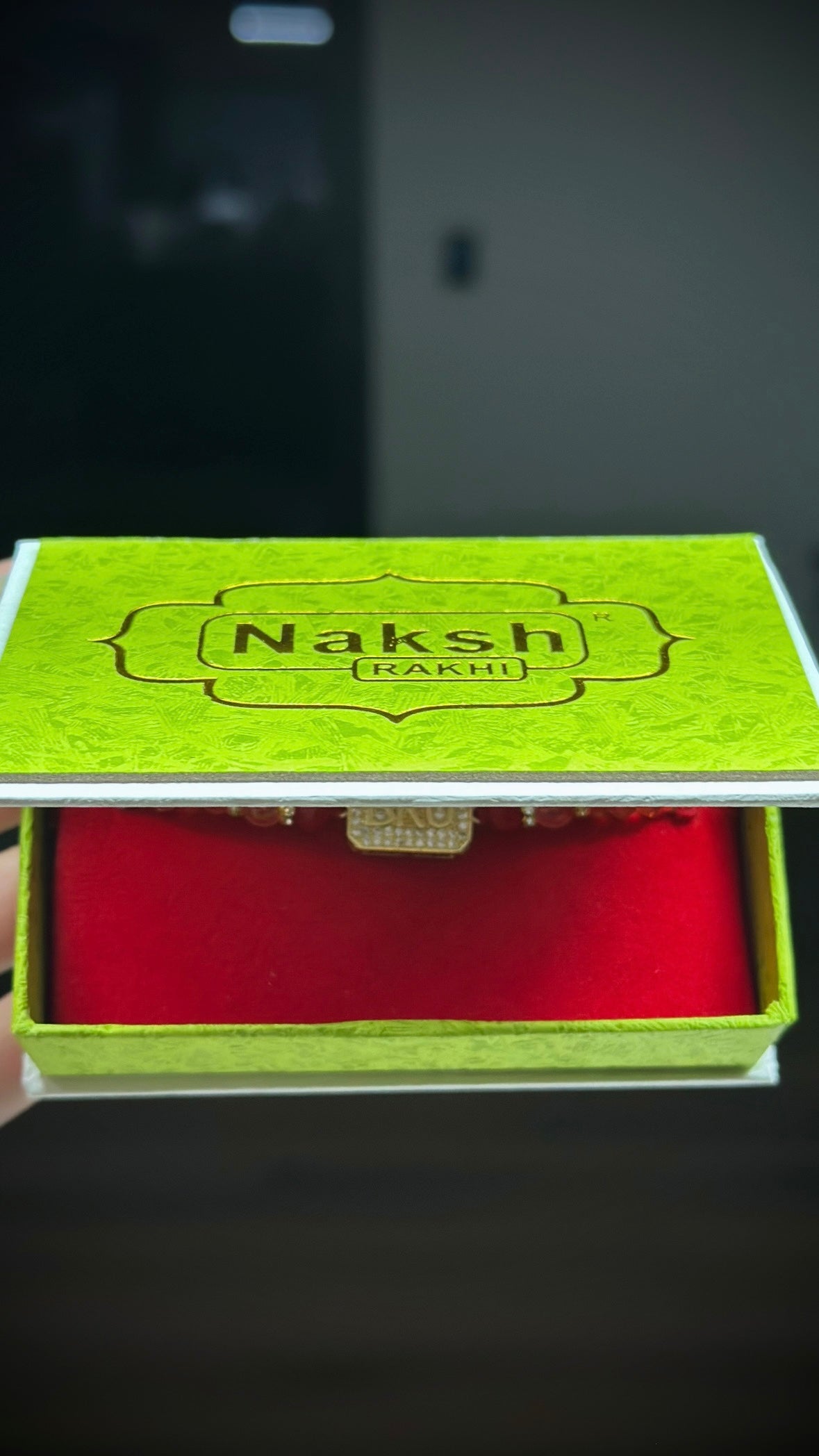 Bro Rakhi / Rakhdi Box in American diamond ( Premium Range ) - Code A38