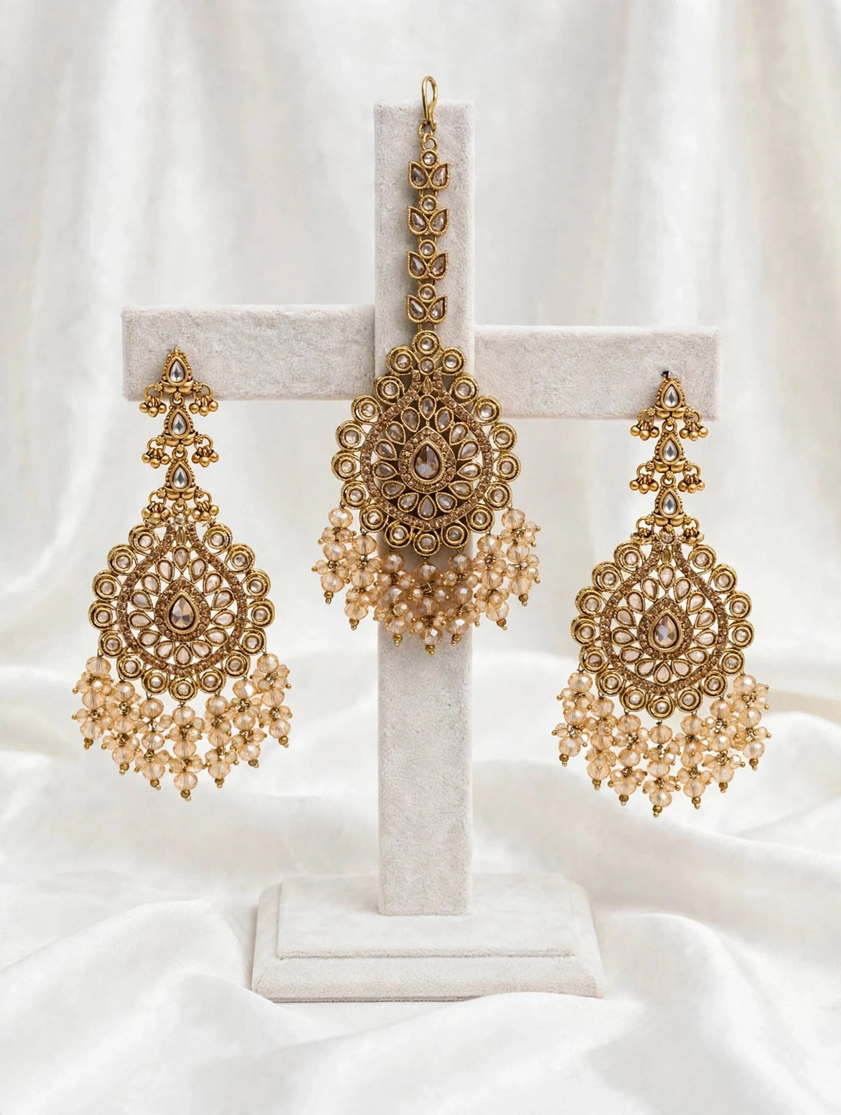 Earrings with tikka, Code: 054