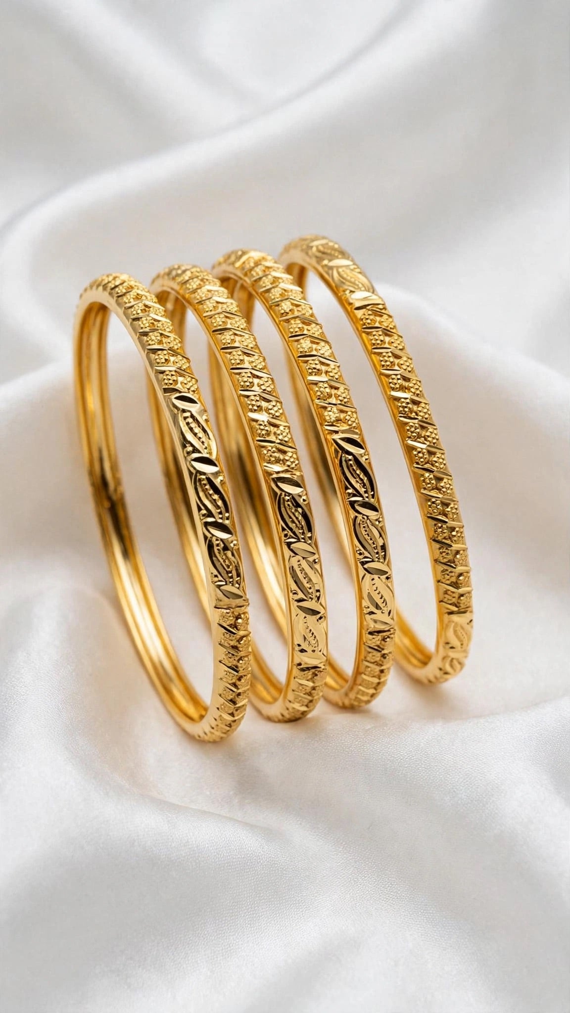 Gold 4 bangles - size 2.6