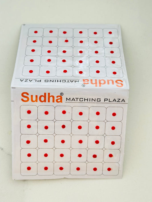 Round shape small bindi card in Red colour