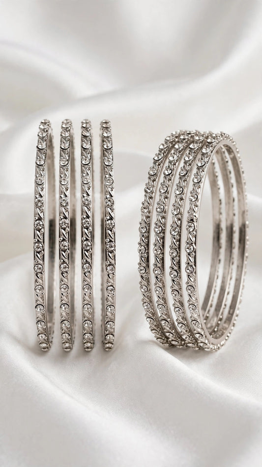 Silver kade bangles - Size 2.4 l