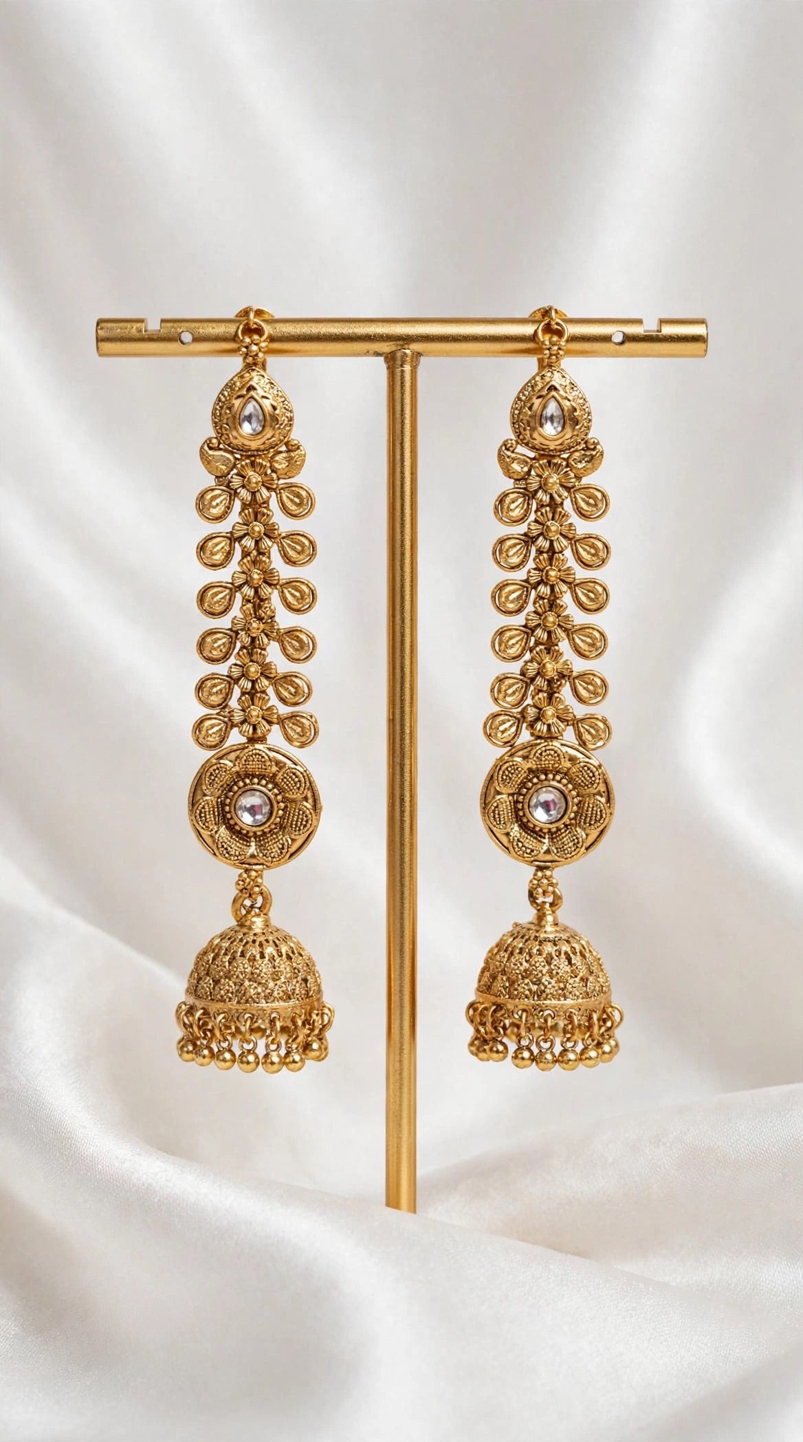 Antique Gold Jhumki With Sahara -X4