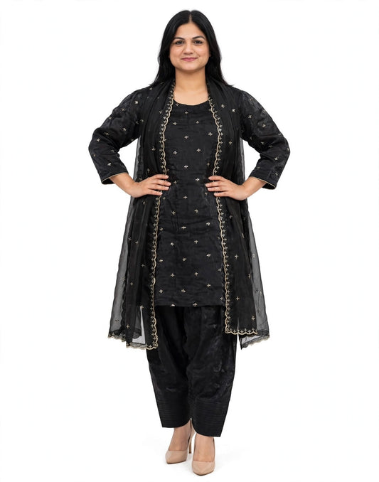 Farshi salwar suit in Black colour - Code 076