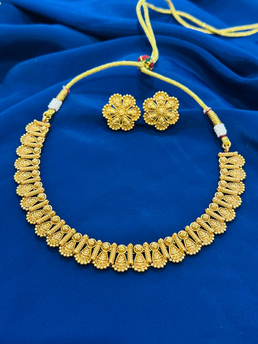 Gold plated necklace set ( 1 GM Gold ) Premium Range - ( Code:066)