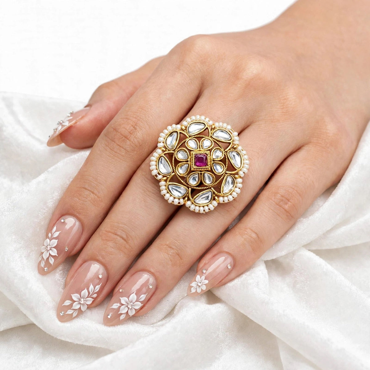 American diamond Ring in adjustable size
