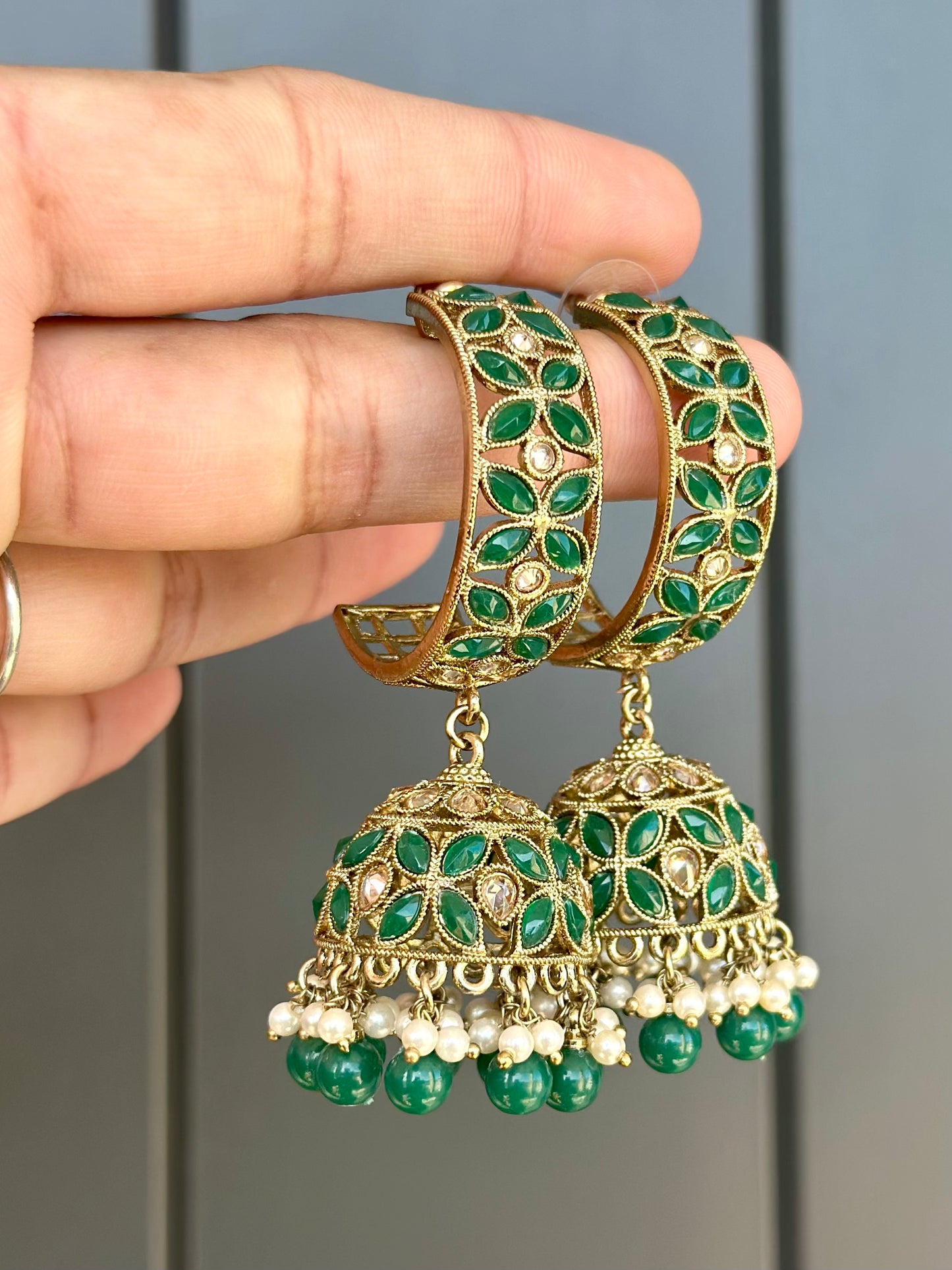Green earrings, Code: E2